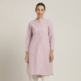 Sofia Set Of 2 - Pleated Tunic & Long-Leg Pants - Pastel Pink & Ecru